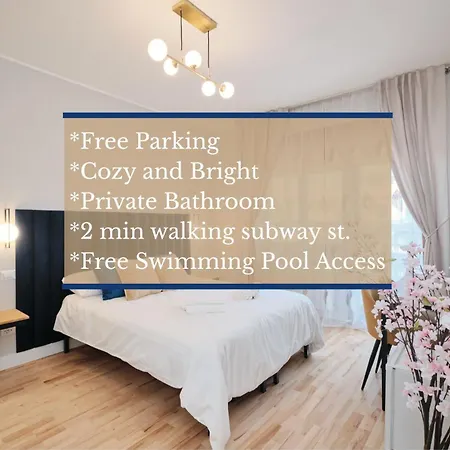 Bright 2 Min Metro B 20 Min Colosseum Private Bathroom Swimming Pool Free Parking רומא